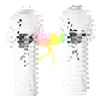 Ostrich African ダチョウ Animal Watercolor Graphic Tシャツ - Kawaiitshirt
