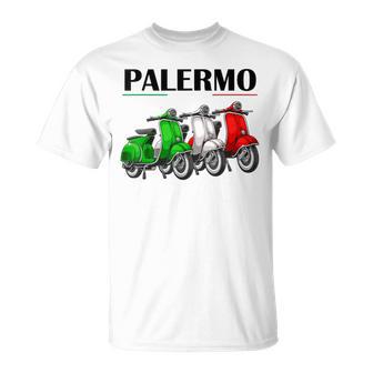 Palermo Italyouvenir Classiccooter Bandera Italiana Palermo Camiseta unisex - Regaloses