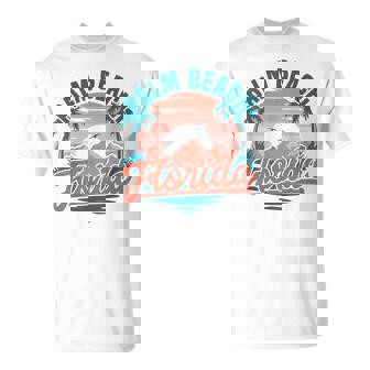 Palm Beach Florideacances Océan Palmier Été Coucher De Soleil T-Shirt - Cadeauxyz