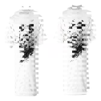 Panda Animal Abstracto Zoológico Dibujo Pintura Panda Camiseta unisex - Regaloses