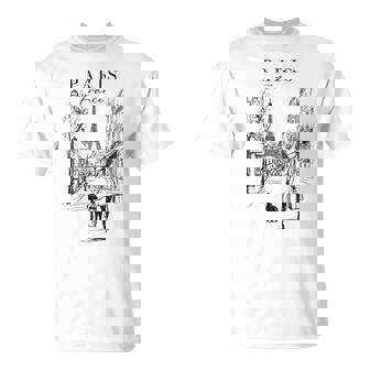 Paris France Eiffel Tower French Girl City Of Love Souvenir T-Shirt - Thegiftio UK