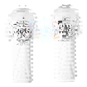 Paris Tour Eiffel Avec Éléments Français T-Shirt - Cadeauxyz
