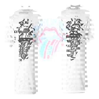 Party In The Usa Flag Tongue Retro 4Th Of July T-Shirt | Mazezy