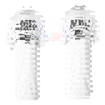 Patriotic American Flag Usa Est 1776 4Th Of July America T-Shirt - Monsterry