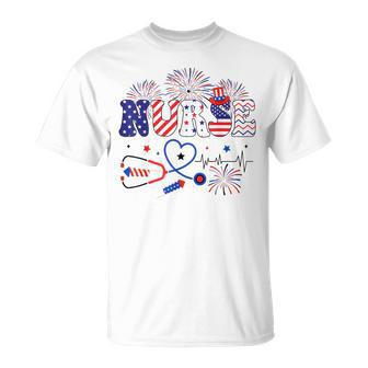 Patriotic Nurse Independence Day American Nurse 4Th Of July T-Shirt - Thegiftio UK