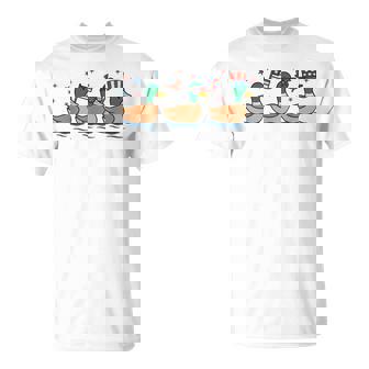 Patriotic Red White Blue Usa Flag Ducks 4Th Of July T-Shirt - Monsterry