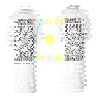 Peace Out Second Grade Retro Groovy Last Day Of 2Nd Grade T-Shirt - Thegiftio UK