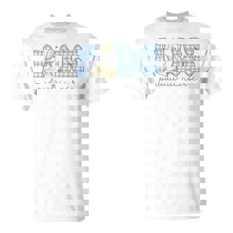 Peds Goose Pediatric Nurse Blue Gingham Work Peds Er Icu Ot T-Shirt | Seseable CA