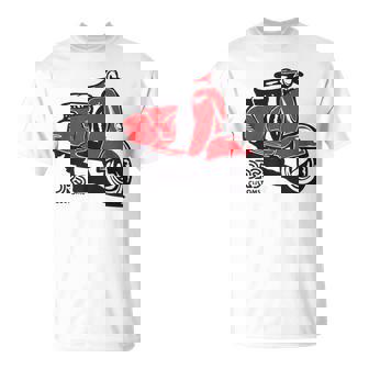 Piaggio クラシックスクーター イタリア製 ピンク Tシャツ - Kawaiitshirt