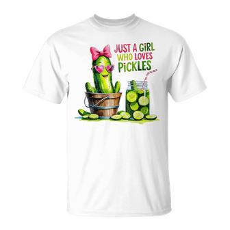 Pickle Just A Girl Who Loves Pickles Food Lover T-Shirt - Thegiftio UK