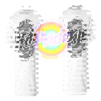 Pride Removes Stubborn Orange Stains Pride Month Lgbtq Retro T-Shirt | Mazezy
