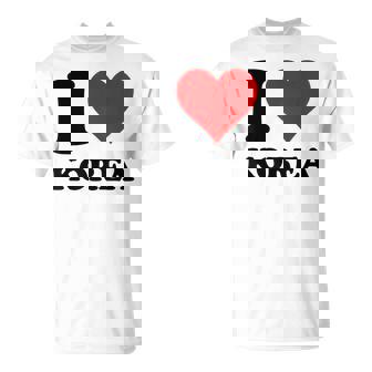 Red Heart I Love Korea Tシャツ - Kawaiitshirt