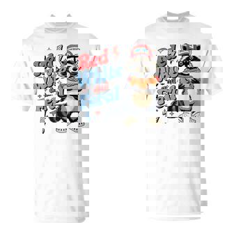 Red White And Feral Raccoon 4Th Of July Boys Girls T-Shirt - Thegiftio