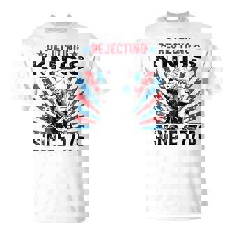 Rejecting Kings Since 1776 Distressed Usa Flag Vintage T-Shirt | Mazezy