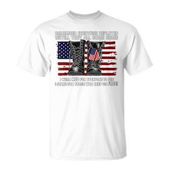 Remember Everyone Deployed Friday Military American Flag T-Shirt - Thegiftio