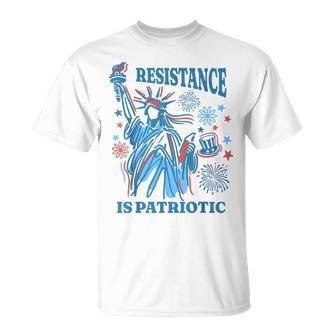 Resistance Is Patriotic Statue Of Liberty 4Th Of July T-Shirt - Thegiftio UK