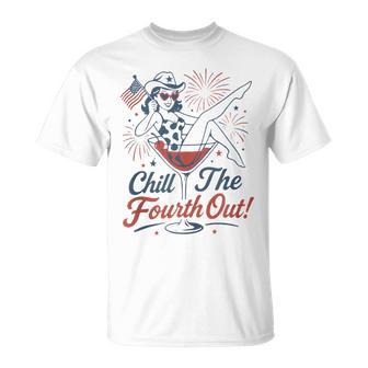 Retro Chill The Fourth Out Firework 4Th Of July Drink T-Shirt - Thegiftio UK