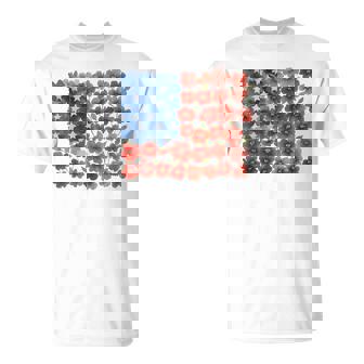 Retro Flower American Flag Usa Patriotic 4Th Of July Women T-Shirt - Thegiftio UK