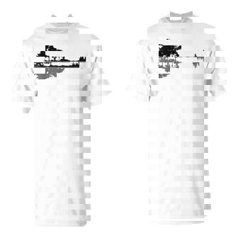 Rock Music Guitarra De La Madera Música Naturaleza Guitarra Camiseta unisex - Regaloses
