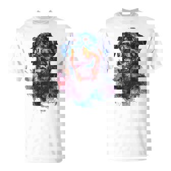 Rottweiler Dog Motif Pet Colorful Illustration Rottweiler Maglietta - Novitaregali