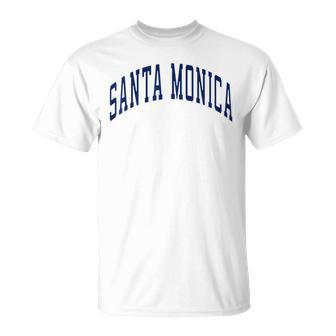 Santa Monica California California Californiaarsitytyle Texto Azul Marino Camiseta unisex - Regaloses