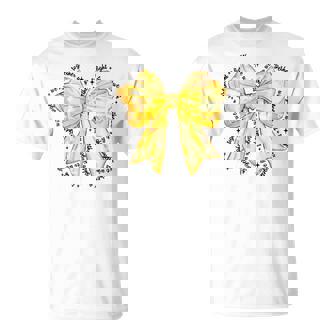 In September We Wear Gold Bow Childhood Cancer Awareness T-Shirt | Mazezy
