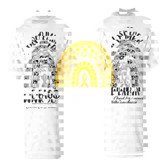 In September We Wear Gold Rainbow Childhood Cancer Awareness T-Shirt | Mazezy