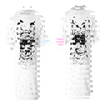 Shepsky Dog 7月4日 アメリカ国旗 Tシャツ - Kawaiitshirt