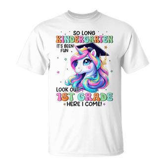 So Long Kindergarten Graduation Unicorn Last Day Of School T-Shirt - Thegiftio UK