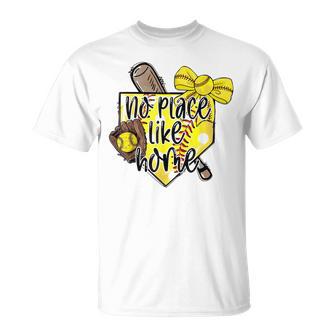 Softball No Place Like Home Sports Mom Retro T-Shirt - Thegiftio UK