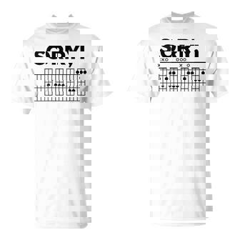 Sorry I-Dgaf Guitar Hidden Message Accords De Guitare T-Shirt - Cadeauxyz