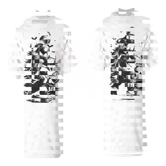 Spooky Halloween Bigfoot Pumskin Women T-Shirt | Mazezy