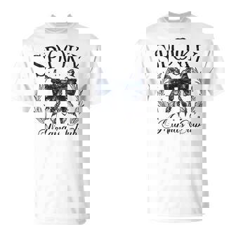 Spooky Mamas Club ソーシャル ハロウィン ダークコケット ブラック リボン Tシャツ - Kawaiitshirt