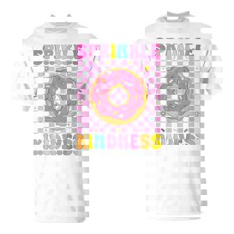 Sprinkle Kindness Groovy Donut Doughnut Lover Girls Women T-Shirt | Mazezy