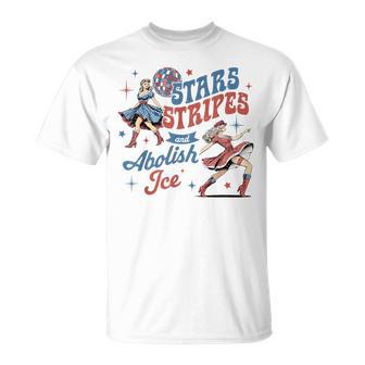 Stars Stripes And Abolish Ice Protect Immigrants 4Th Of July T-Shirt - Thegiftio UK
