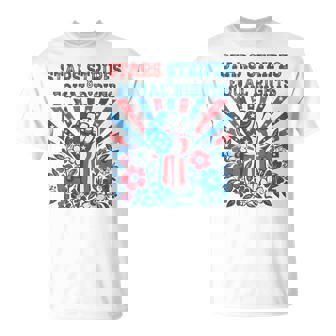 Stars Stripes And Equal Rights 4Th Of July Feminist Floral T-Shirt | Mazezy