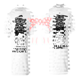 Stepmom Life Baseball Softball Messy Bun T-Shirt - Thegiftio UK
