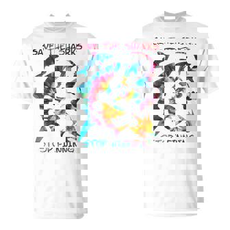 Stop Finning ジンベエザメ シュモクザメサメの種類タイダイ 長袖tシャツ Tシャツ - Kawaiitshirt