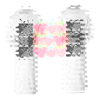 Strawberries Red Berriesummer Fruit Retrotrawberry T-Shirt - Seseable
