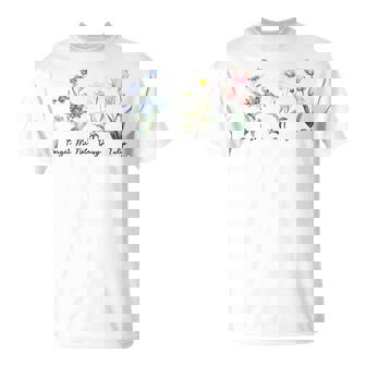 Subtle Floral 8647 Trump Flowers Forget Me Not Daisy Tulip T-Shirt | Mazezy