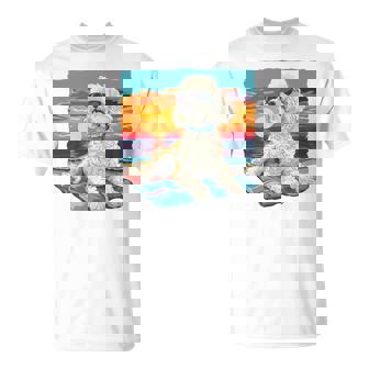 Sunny Day Doggy グラフィックデザイン ビーチレディ 子犬 長袖tシャツ Tシャツ - Kawaiitshirt