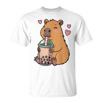 Süße Capybara Kawaii Drink Bubble Tea Capy Lover Kinder Mädchen T-Shirt - Geschenkecke