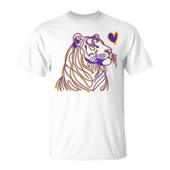 Tigers School Mascot Purple And Gold Tigers T-Shirt - Thegiftio UK