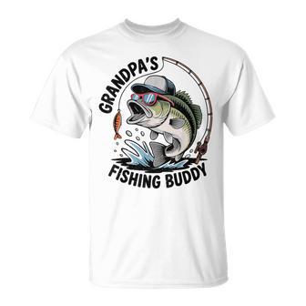 Toddler Boy Grandpa Fishing Buddy Bass Fisherman Youth T-Shirt - Thegiftio UK