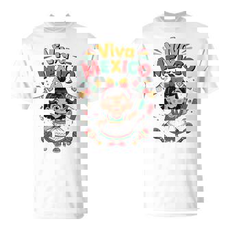 Toddler Viva Mexico Girl Mexican Flag Independence Day T-Shirt - Monsterry