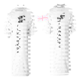 Uk United Kingdomignature ユニオンジャックフラッグポール背面に Tシャツ - Kawaiitshirt