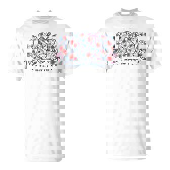Usa Est 1776 Coquette Bow 4Th Of July Usa Floral Girl Preppy T-Shirt | Mazezy