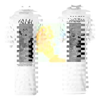 Van Gogh Cat Withunflowers Cat Gray T-Shirt - Seseable