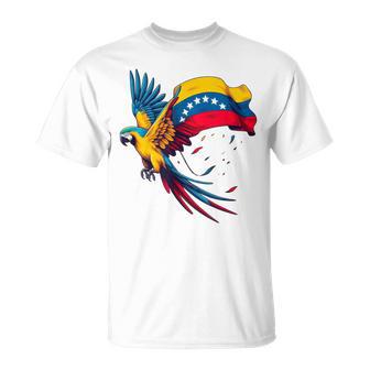 Venezuela 7 Stars Flag With Guacamaya T-Shirt - Thegiftio UK