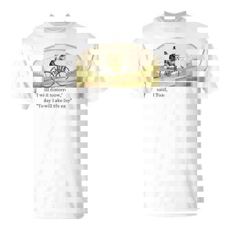 Vintage Frog With Toad I Will Do It Tomorrow Said Toad T-Shirt - Thegiftio